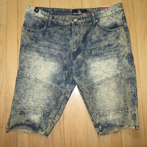 NWT RED APE DENIM SHORTS/ACID WASH/RAW EDGE/SIZE 40/POCKETS/ZIP FLY! - Picture 1 of 6